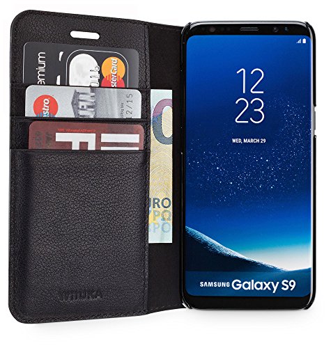 WIIUKA Echt Ledertasche -TRAVEL Away- für Samsung Galaxy S9 mit Vier Kartenfächern, extra Dünn, Tasche Schwarz, Leder Hülle kompatibel mit Samsung Galaxy S9 WIIUKA Echt Ledertasche -TRAVEL Away- für Samsung Galaxy S9 mit Vier Kartenfächern, extra Dünn, Tasche Schwarz, Leder Hülle kompatibel mit Samsung Galaxy S9 von WIIUKA