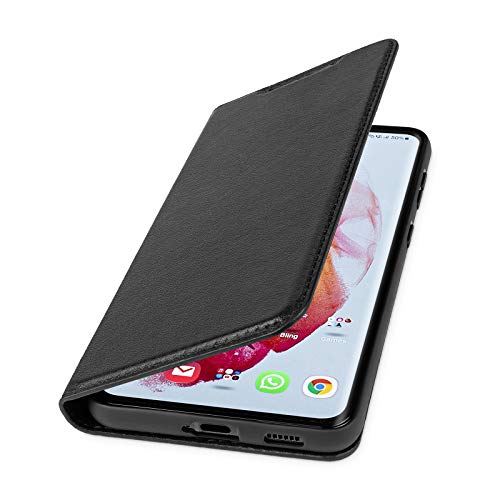 WIIUKA Hülle für Samsung Galaxy A33, Premium Leder, mit Kartenfach, extra Dünn, Handyhülle mit Standfunktion, Tasche Schwarz von WIIUKA