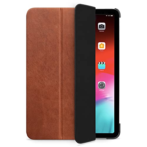 WIIUKA Hülle für iPad Pro 11" (2024-2018), Deutsches Leder, Lederhülle extra Dünn, Premium Smart-Cover Case, Vintage Braun von WIIUKA