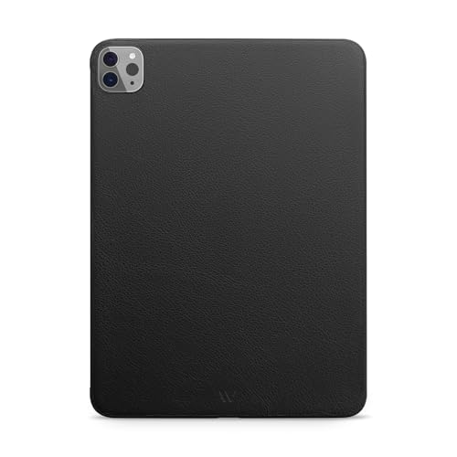 WIIUKA Hülle für iPad Pro 12.9" (2023-2020), Deutsches Leder, Lederhülle extra Dünn, Premium Smart-Cover Case, Backcase Schwarz von WIIUKA