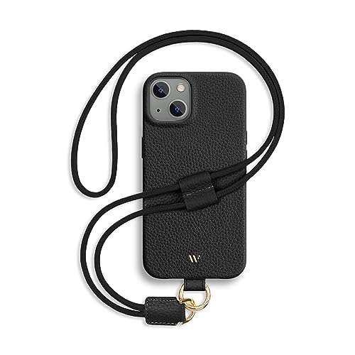 WIIUKA Hülle für iPhone 14 Plus, Leder aus Deutschland, Lederhülle Handykette, Premium Handyhülle, Case, Kette Band Umhängen, Schwarz WIIUKA Hülle für iPhone 14 Plus, Leder aus Deutschland, Lederhülle Handykette, Premium Handyhülle, Case, Kette Band Umhängen, Schwarz von WIIUKA