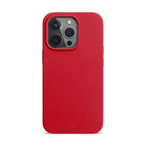WIIUKA Hülle für iPhone 14 Pro, Softtouch Silikon, Recycelter Kunststoff, extra schlank - Silikonhülle, Premium Handyhülle, Case, Qi, Rot von WIIUKA