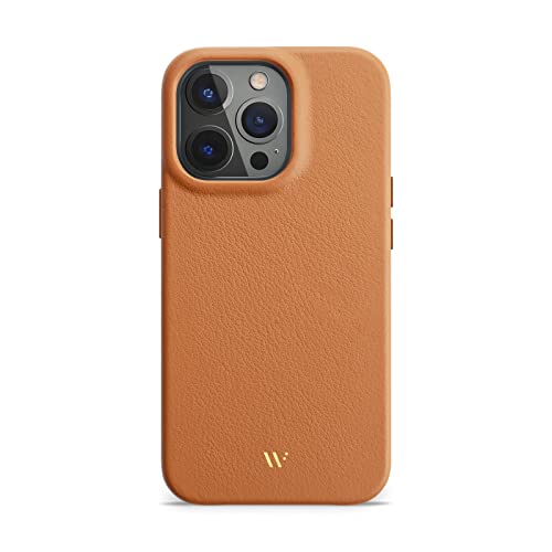 WIIUKA Hülle für iPhone 14 Pro Max, Leder aus Deutschland, Lederhülle extra Dünn, Premium Handyhülle, Case, Qi, Macaron Edition Toffee Braun von WIIUKA