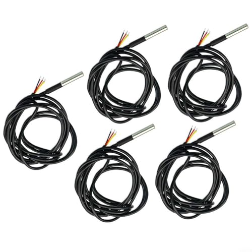 Wasserdichte Temperatursensor-Sonden für Raspberry Pi, 5-teiliges Set mit hoher Genauigkeit (3 Meter) von WIIYENA