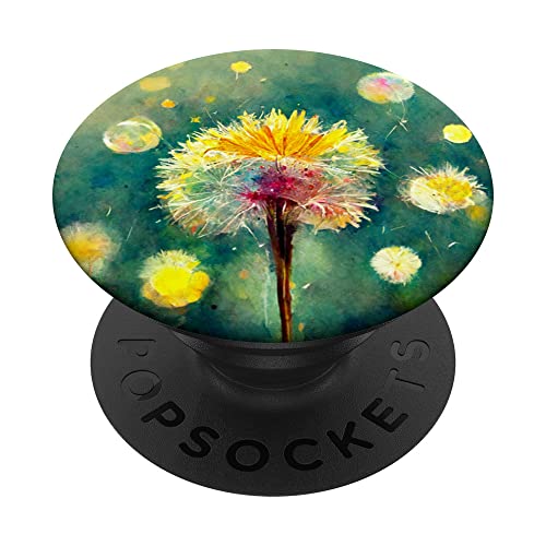 Bunte Aquarell-Löwenzahn-Blume PopSockets mit austauschbarem PopGrip von WILDFLOWER