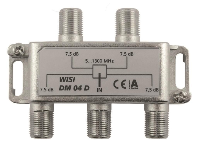 WISI Verteiler 4-fach DM04D 5-1300MHz 7,5dB Klasse A (+10dB) von WILHELM SIHN JR. GMBH & CO.KG
