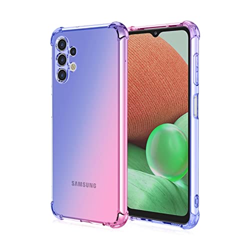 WILLIS TPU Silikon Handyhülle für Samsung Galaxy A13 4G, Durchsichtig Farbverlauf Case, Anti Drop und Anti Scratch 6.6" Schutzhülle Blau Rosa von WILLIS