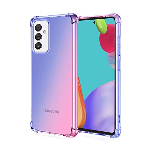WILLIS TPU Silikon Handyhülle für Samsung Galaxy M52 5G, Durchsichtig Farbverlauf Case, Anti Drop und Anti Scratch 6.7" Schutzhülle Blau Rosa von WILLIS