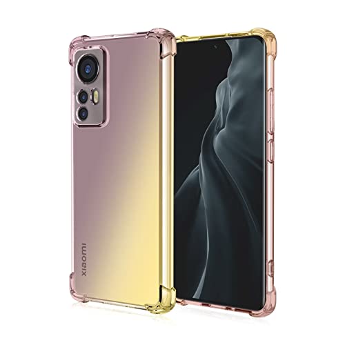 WILLIS TPU Silikon Handyhülle für Xiaomi MI 12 Lite, Durchsichtig Farbverlauf Case, Anti Drop und Anti Scratch 6.55" Schutzhülle Schwarzes Gold von WILLIS