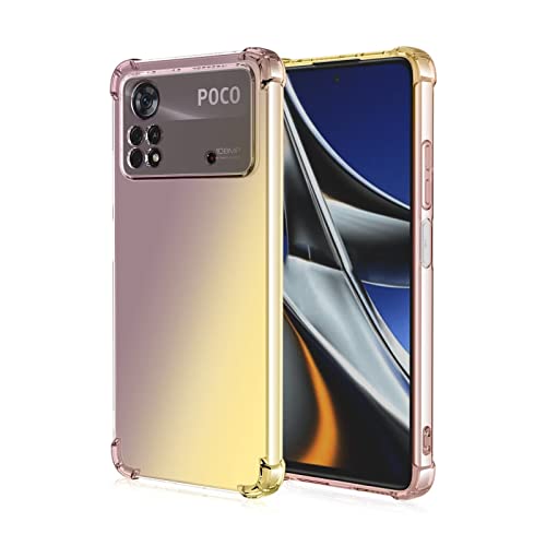 WILLIS TPU Silikon Handyhülle für Xiaomi Poco X4 Pro 5G, Durchsichtig Farbverlauf Case, Anti Drop und Anti Scratch Schutzhülle von WILLIS