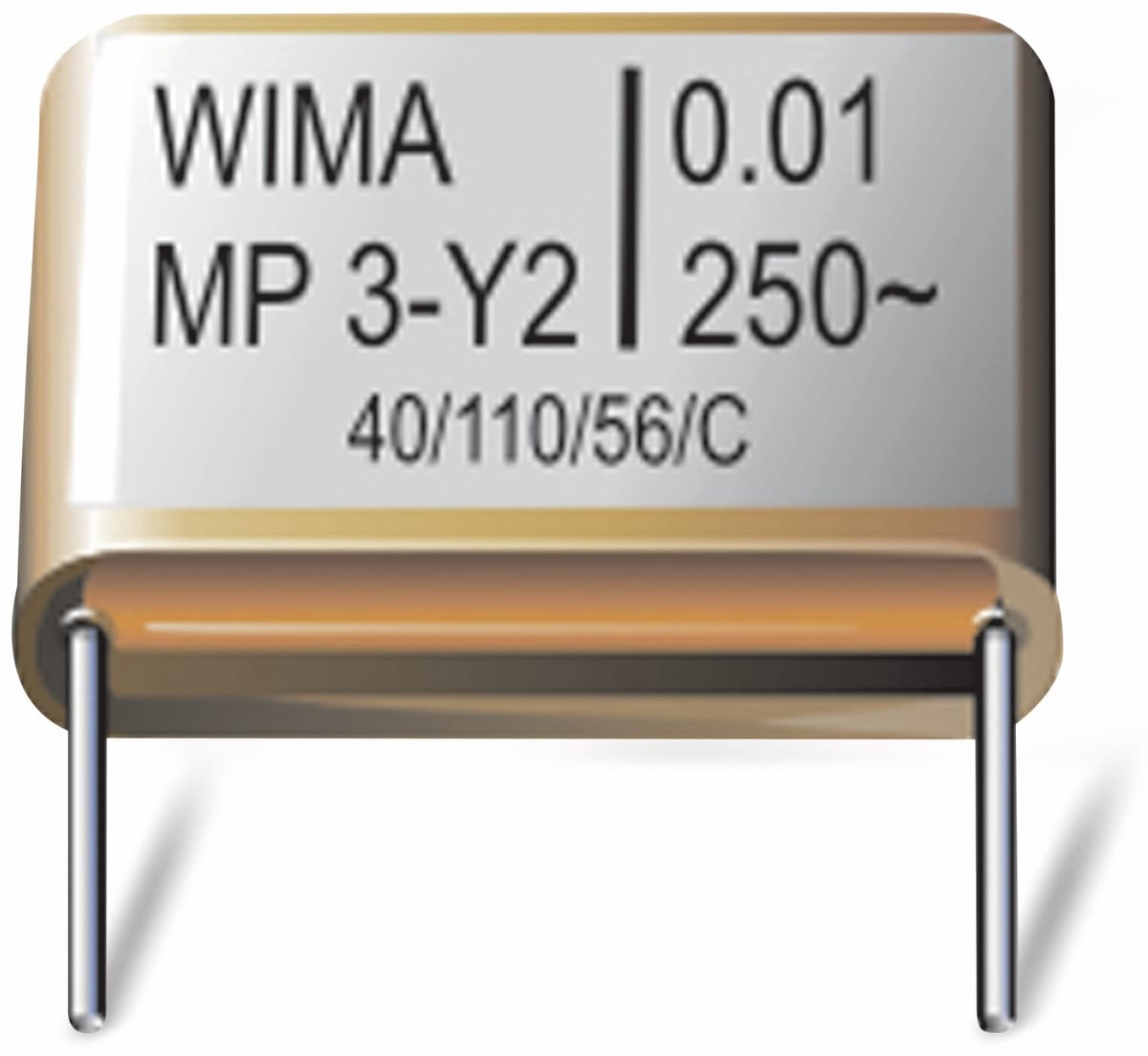 WIMA Folienkondensator, MPY20W2100FC00MSSD, 0,01UF, 250V von WIMA