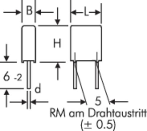 Wima MKS2C041001F00KSSD MKS-Folienkondensator radial bedrahtet 1 µF 63 V/DC 10% 5mm (L x B x H) 7.2 von WIMA