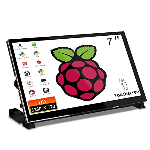 WIMAXIT Raspberry Pi 4 Touchscreen, 7 Zoll Tragbarer Raspberry Pi IPS Bildschirm 1024X600IPS mit gehärtetem Glas HDMI USB Monitor für Raspberry Pi 5 4 3 2 Zero B+ Model B Xbox PS4 iOS Windows 7/8/10 von WIMAXIT