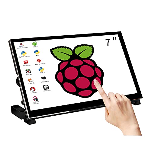 WIMAXIT Raspberry Pi 7” Touch Screen Display Monitor 1024X600 USB Powered HDMI Screen Monitor IPS 178 °with Rear Speakers&Stand for Raspberry 4/3/ 2/ Laptop/PC von WIMAXIT