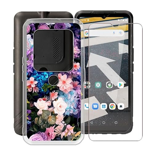 WIMSPEED Handyhülle für Cat S53 (6.5 Zoll) + Gehärtetes Glas Schutzfolie, Stoßfest Silikon Schutzhülle Tasche Ultradünne weiches TPU Case Hülle für Cat S53 - XT30 von WIMSPEED