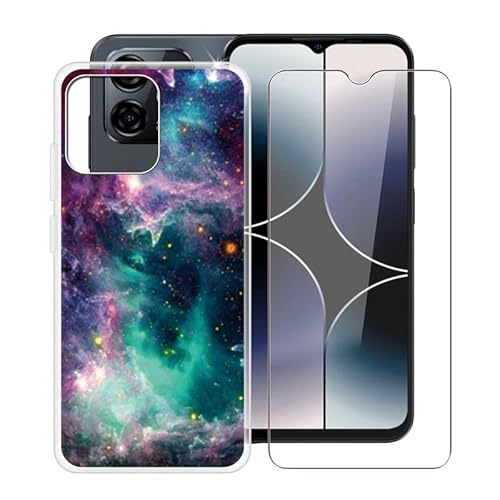 WIMSPEED Handyhülle für Ulefone Note 16 Pro (6.52 Zoll) + Gehärtetes Glas Schutzfolie, Stoßfest Silikon Schutzhülle Tasche Ultradünne weiches TPU Case Hülle für Ulefone Note 16 Pro - WMA33 von WIMSPEED