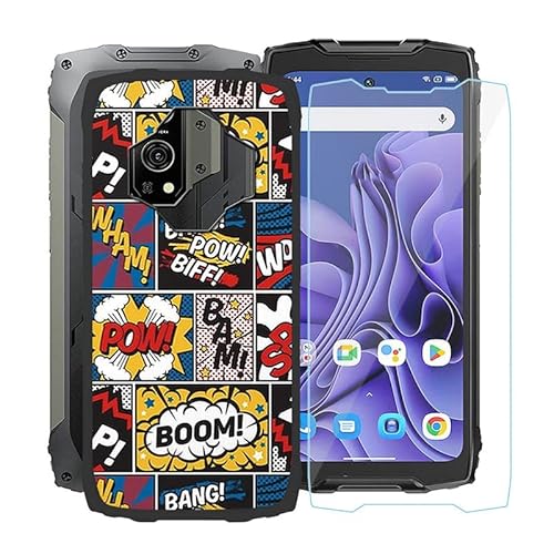 WIMSPEED Hülle für Blackview BV9300 (6.7 Zoll) Mit 1 X Gehärtetem Glas Schutzfolie, Ultradünne Schwarz Kratzfest Weich Silikon TPU Bumper Schutzhülle Cover für Blackview BV9300 - WMA4 von WIMSPEED
