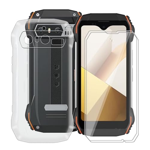 WIMSPEED Hülle für Blackview N6000 (4.3 ") + 2 Stück Gehärtetem Glas Schutzfolie, Stoßfest Anti-Kratzer Schutzhülle Tasche Dünne Weiches Silikon Handyhülle für Blackview N6000 - Transparent von WIMSPEED