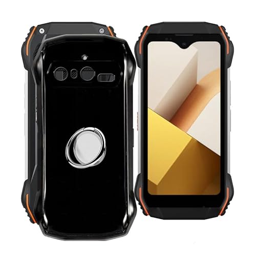 WIMSPEED Hülle für Blackview N6000 (4.3 Zoll) mit 360° Rotating Magnet Ring Ständer, Schwarz (Vergilbungsfrei) Weich Silikon (Extrem Leicht und Dünn) Schutzhülle für Blackview N6000 von WIMSPEED