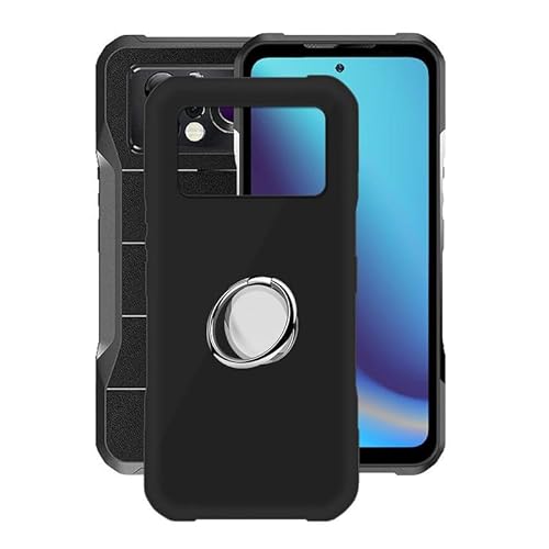 WIMSPEED Hülle für Doogee V20 Pro (6.43 Zoll) mit 360° Rotating Magnet Ring Ständer, Schwarz (Vergilbungsfrei) Weich Silikon (Extrem Leicht und Dünn) Schutzhülle für Doogee V20 Pro von WIMSPEED