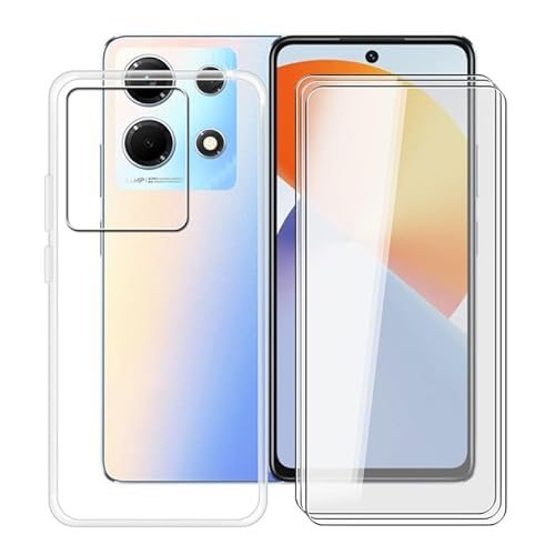 WIMSPEED Hülle für Infinix Note 30 (6.78 ") + 3 Stück Gehärtetem Glas Schutzfolie, Stoßfest Anti-Kratzer Schutzhülle Tasche Dünne Weiches Silikon Handyhülle für Infinix Note 30 - Clear von WIMSPEED