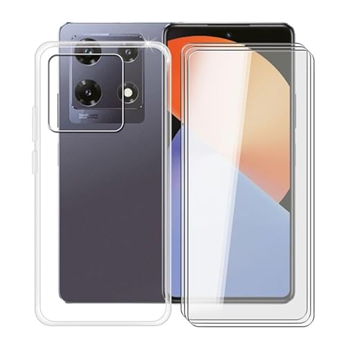 WIMSPEED Hülle für Infinix Note 30 Pro (6.67 ") + 3 Stück Gehärtetem Glas Schutzfolie, Stoßfest Anti-Kratzer Schutzhülle Tasche Dünne Weiches Silikon Handyhülle für Infinix Note 30 Pro - Clear von WIMSPEED