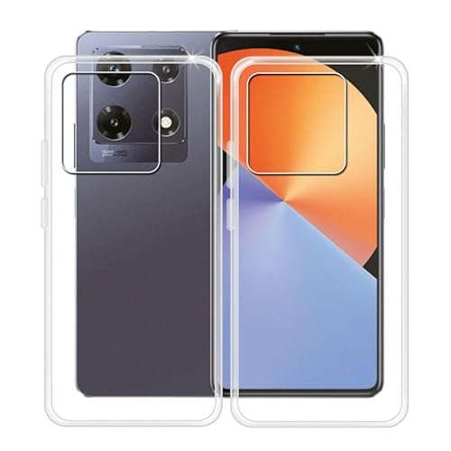 WIMSPEED Hülle für Infinix Note 30 VIP (6.67 Zoll), 2 Stück Stoßfest Anti-Kratzer Handyhülle Case Ultradünne Flexible Silikon TPU Bumper Schutzhülle Cover für Infinix Note 30 VIP - Clear + Transparent von WIMSPEED
