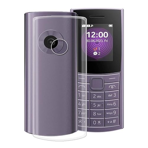 WIMSPEED Hülle für Nokia 110 4G 2023 (1.8 Zoll) Stoßfest Anti-Kratzer Transparent Handyhülle Case, Ultradünne Flexible Silikon TPU Bumper Schutzhülle Cover für Nokia 110 4G 2023 - Transparent von WIMSPEED
