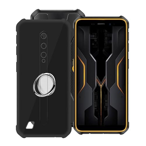 WIMSPEED Hülle für Ulefone Armor X12 Pro (5.45 Zoll) mit 360° Rotating Magnet Ring Ständer, Schwarz (Vergilbungsfrei) Weich Silikon (Extrem Leicht und Dünn) Schutzhülle für Ulefone Armor X12 Pro von WIMSPEED