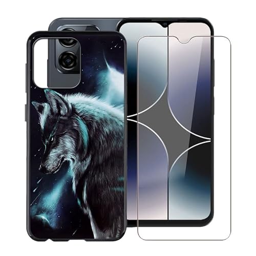 WIMSPEED Hülle für Ulefone Note 16 Pro (6.52 Zoll) Mit 1 X Gehärtetem Glas Schutzfolie, Ultradünne Schwarz Kratzfest Weich Silikon TPU Bumper Schutzhülle Cover für Ulefone Note 16 Pro - WMA16 von WIMSPEED