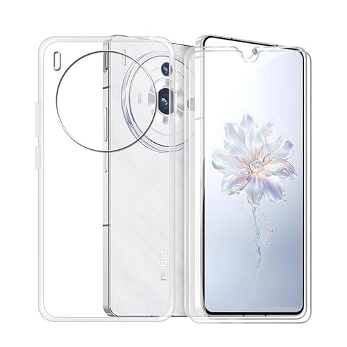 WIMSPEED Hülle für ZTE Nubia Z50S Pro (6.78 ") + 2 Stück Gehärtetem Glas Schutzfolie, Stoßfest Anti-Kratzer Schutzhülle Tasche Dünne Weiches Silikon Handyhülle für ZTE Nubia Z50S Pro - Transparent von WIMSPEED