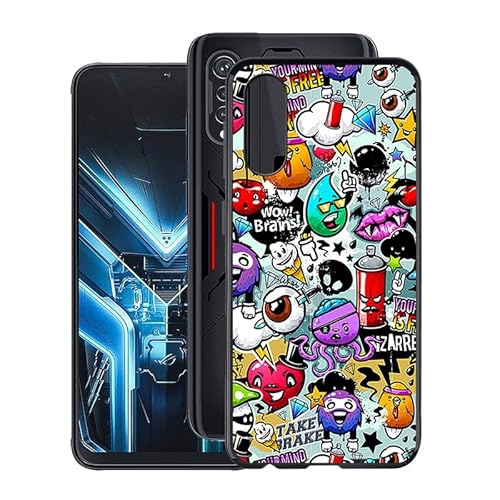 WIMSPEED Schwarz Stoßfest Hülle für Cubot X70 (6.58 Zoll), Ultradünne Anti-Kratzen Handyhülle Cover Weiches Silikon Schutzhülle Tasche für Cubot X70 - Karikatur von WIMSPEED