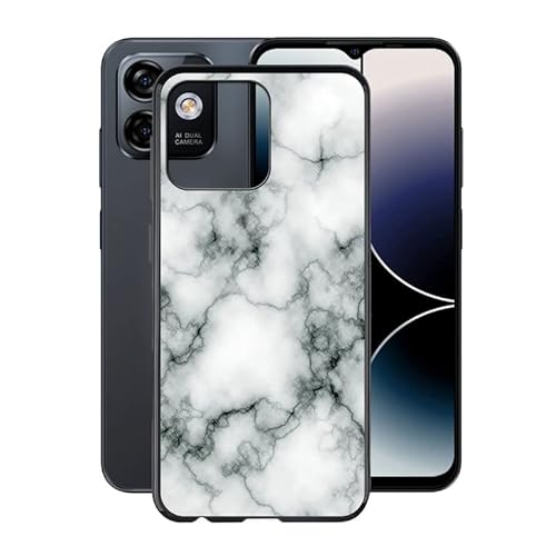 WIMSPEED Schwarz Stoßfest Hülle für Ulefone Note 16 Pro (6.52 Zoll), Ultradünne Anti-Kratzen Handyhülle Cover Weiches Silikon Schutzhülle Tasche für Ulefone Note 16 Pro - Marmor von WIMSPEED