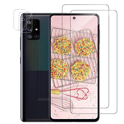 [2+2 Stück] Schutzfolie für Samsung Galaxy A71 Schutzglas, Kamera Schutzfolie, HD Panzerglasfolie, Kratzfest, Blasenfrei, Anti-öl Folie, Displayschutzfolie für Samsung Galaxy A71, Transparent von WINCHEO