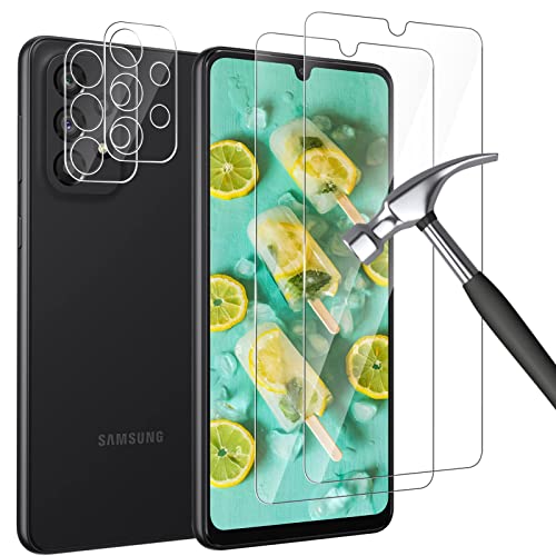 Schutzfolie für Samsung Galaxy A33 Folie + Kameraschutz [2+2 Stück], HD Klar Gehärtetem Glas, Kratzfest, Anti-Fingerabdruck, Anti-Bläschen Schutzglas, Displayfolie für Samsung Galaxy A33 von WINCHEO