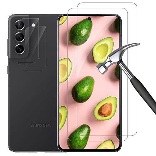 Schutzfolie für Samsung Galaxy S21 FE Folie + Kameraschutz [2+2 Stück], Blasenfrei, Anti-Kratzen Schutzglas, Anti-Fingerabdruck Displayschutzfolie für Samsung S21 FE, Transparent von WINCHEO