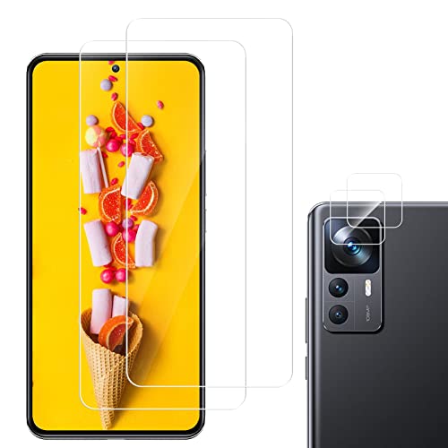 WINCHEO [2+2 Stück] Schutzfolie für Xiaomi 12T 5G (Nicht für Xiaomi 12T Pro)+Kameraschutz Schutzglas, 9H Härte Folie, Anti-Kratzen, Anti-Blasenfrei Displayschutzfolie, Ultra-HD Panzerfolie von WINCHEO