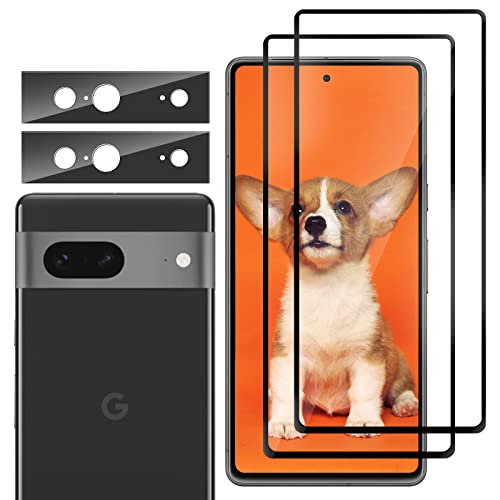 WINCHEO Schutzfolie für Google Pixel 7 [2+2 Stück], Kamera Schutzfolie, 9H Härte Schutzglas, Blasenfrei Glasfolie, Anti-Fingerabdruck, Ultra-Klar, Case Friendly, Kratzfest Folie für Google Pixel 7 von WINCHEO