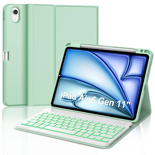 Tastatur für iPad Air 11 Zoll 2024 (M2), Schutzhülle mit Tastatur für iPad Air 6 Generation, magnetische Bluetooth-Tastatur mit Hintergrundbeleuchtung Italienisch QWERTY für iPad Air 11 Zoll 2024, von WINCHKING