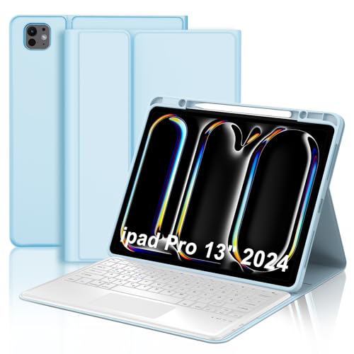 Tastatur für iPad Pro 13 Zoll 2024 (M4), Schutzhülle mit Tastatur für iPad Pro 7 Generation, Cover Touchpad Bluetooth-Tastatur magnetisch abnehmbar QWERTY Italienisch für iPad Pro (M4) 13 Zoll 2024, von WINCHKING