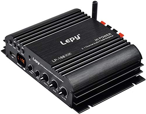 Lepy LP-168 Plus Bluetooth 2.1 Kanal IR 2 x 45W 1 x 68W HiFi Digital Stereo Bass Audio USB MP3 MP4 DVD Auto Verstärker + WINGONEER LED Licht von WINGONEER