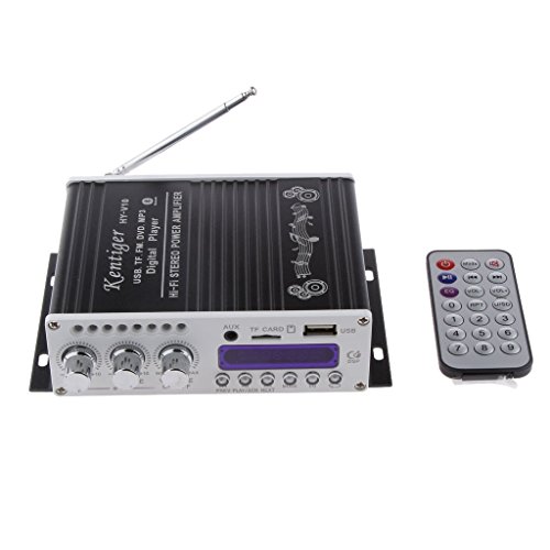 WINGONEER Mini Bluetooth Hallo-Fi-Stereo-Audio-AMP Verstärker Bass Booster MP4 12V Unterstützung FM / MP3 / TF / USB / DVD für Auto-Motorrad-Auto-CD DVD von WINGONEER