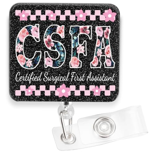 CSFA zertifiziertes chirurgisches Erste-Assistenten-Abzeichen, medizinischer Ausweishalter, Blumenchirurgie-Abzeichen, Acryl-Schreibtischschild, 8,9 x 4,1 cm, HW47 von WINOESHE