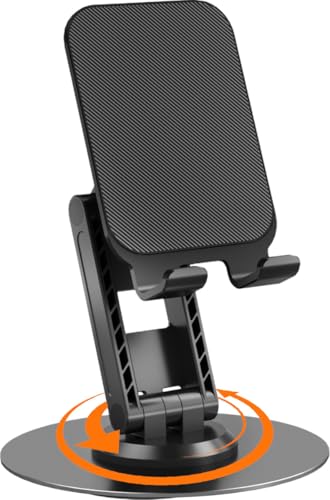 WINOK Handy-Halter Tisch 360°Drehbare, Faltbarer Handyhalterung, Handyständer Verstellbar Tablet Schreibtisch-Ständer für iPhone 15 14 13 12 Pro Max Plus, Galaxy S24 Ultra, Pixel 8, iPad (4-12 Zoll) von WINOK