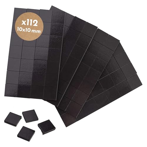 WINTEX 112 Stück Starke Klebemagnete 10x10mm zum Ausschneiden Flache Klebemagnete geeignet zum Kleben von Fotos oder Fotos oder zum Aufkleben auf Tafeln von WINTEX