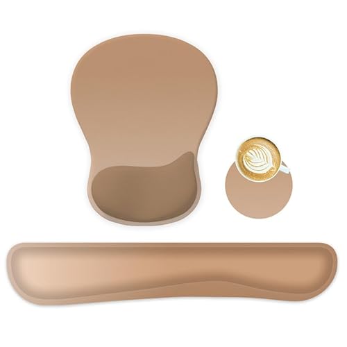 WINTOJO Handgelenkauflage für Mauspad, Tastatur-Set, Kreis-Untersetzer, Gaming-Mauspad, ergonomisches Gel-Memory-Schaum-Set für Computer, Laptop, Büro, Schmerzlinderung, bequemes Tippen, Braun KM-32 WINTOJO Handgelenkauflage für Mauspad, Tastatur-Set, Kreis-Untersetzer, Gaming-Mauspad, ergonomisches Gel-Memory-Schaum-Set für Computer, Laptop, Büro, Schmerzlinderung, bequemes Tippen, Braun KM-32 von WINTOJO