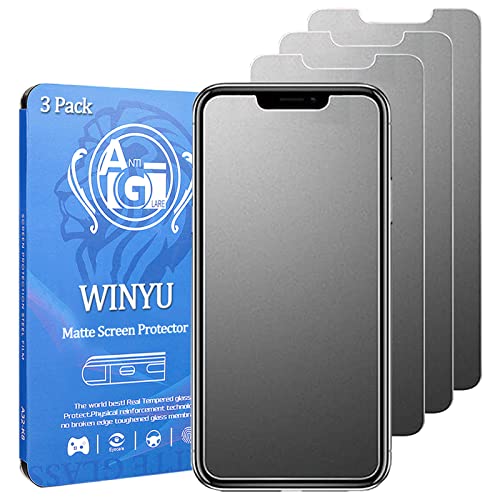WINYU® 3 Stück mattes gehärtetes Glas für iPhone 14/13/13 Pro, volle Abdeckung, matt, blendfrei, Anti-Fingerabdruck, kratzfest, 9H, gehärtetes Glas für iPhone 14/13/13 Pro, 15,5 cm (6,1 Zoll) von WINYU