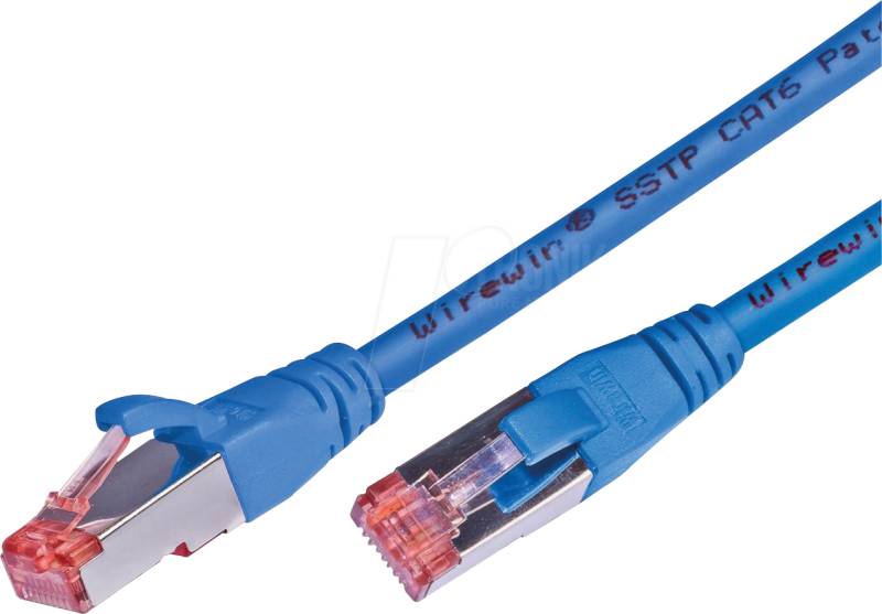 SLIM P6 05 BL - Cat.6 PiMF-Kabel, S/FTP, 0,5 m, blau von WIREWIN
