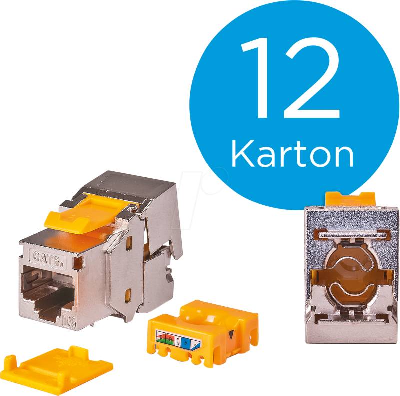 WKS JC6ASTPEA12 - Keystone RJ45 Buchse > LSA Cat.6a, 12 Stück von WIREWIN