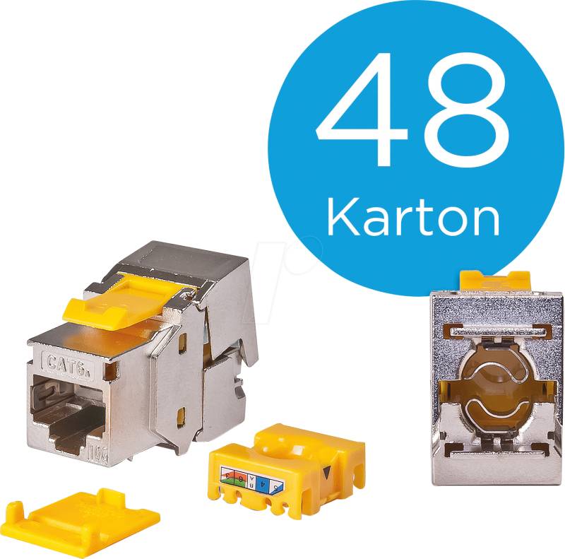 WKS JC6ASTPEA48 - Keystone RJ45 Buchse > LSA Cat.6a, 48 Stück von WIREWIN